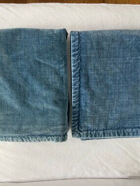 Pottery Barn Two Blue Velour Pillow Covers 20X20